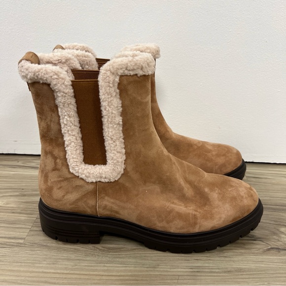 Ann Taylor Lugsole Shearling Chelsea Bootie Camel Women’s Size 9.5 NWOB $128 - Picture 4 of 7